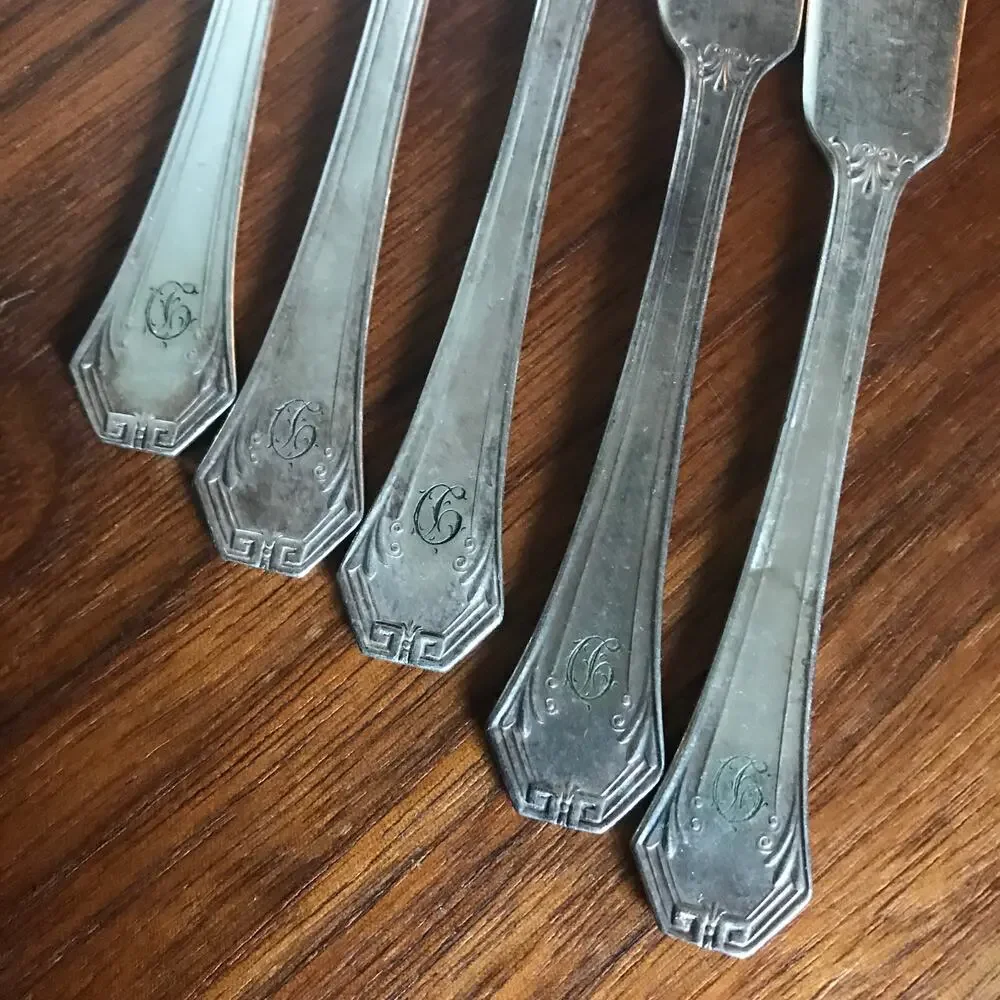 Reed & Barton Pompeian Butter Spreaders - set of 5, 5 3/4